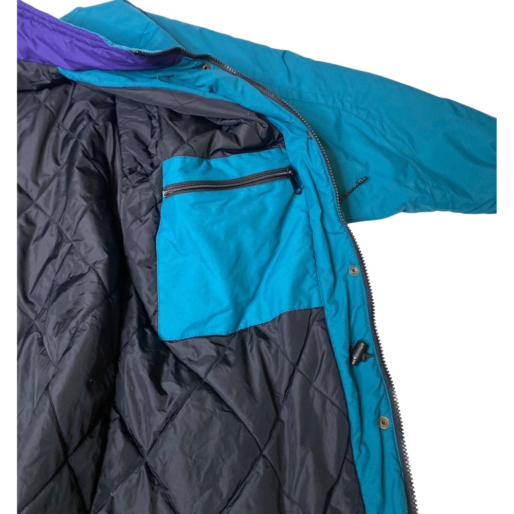 Vintage REI Womens Outdoor Jacket XL Teal & Purple Quilted Lining Long Sleeve 90 - Picture 4 of 9